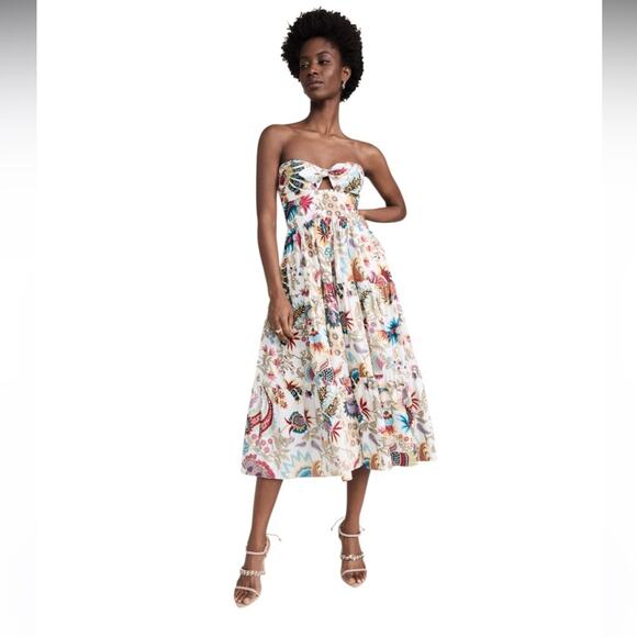 Charina Sarte Talaia Ribbon Midi Dress Size XS NWOT - Picture 1 of 15